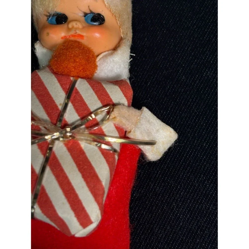 Vintage Kitschy Christmas Ornament Elf Pixie Made In Japan Sticker 6”